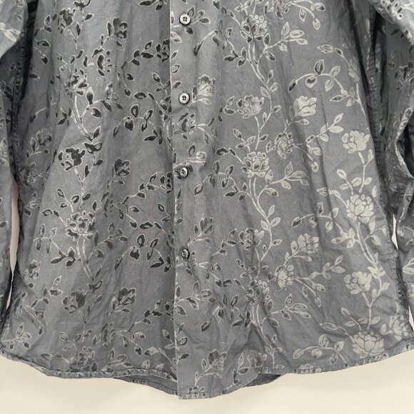 Tallia Men’s Black Floral Button Down Shirt Long Sleeve Size M Neck 15.5 - Picture 3 of 11